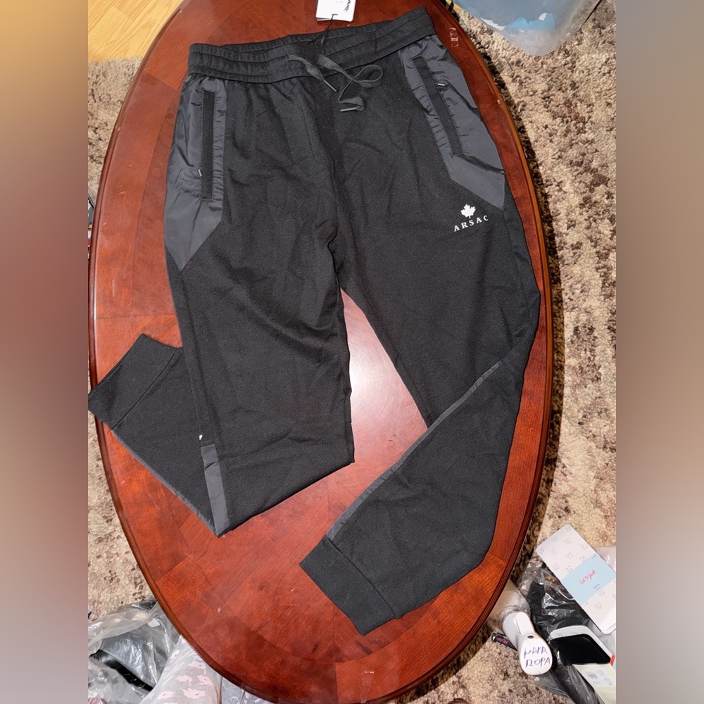 ARSAC Black Athletic Jogger Pants Large NWT